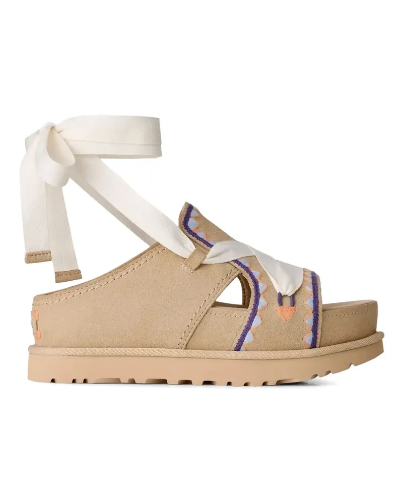UGG Goldenstar Hi Artistitch ribbon sandals - Nude Nude