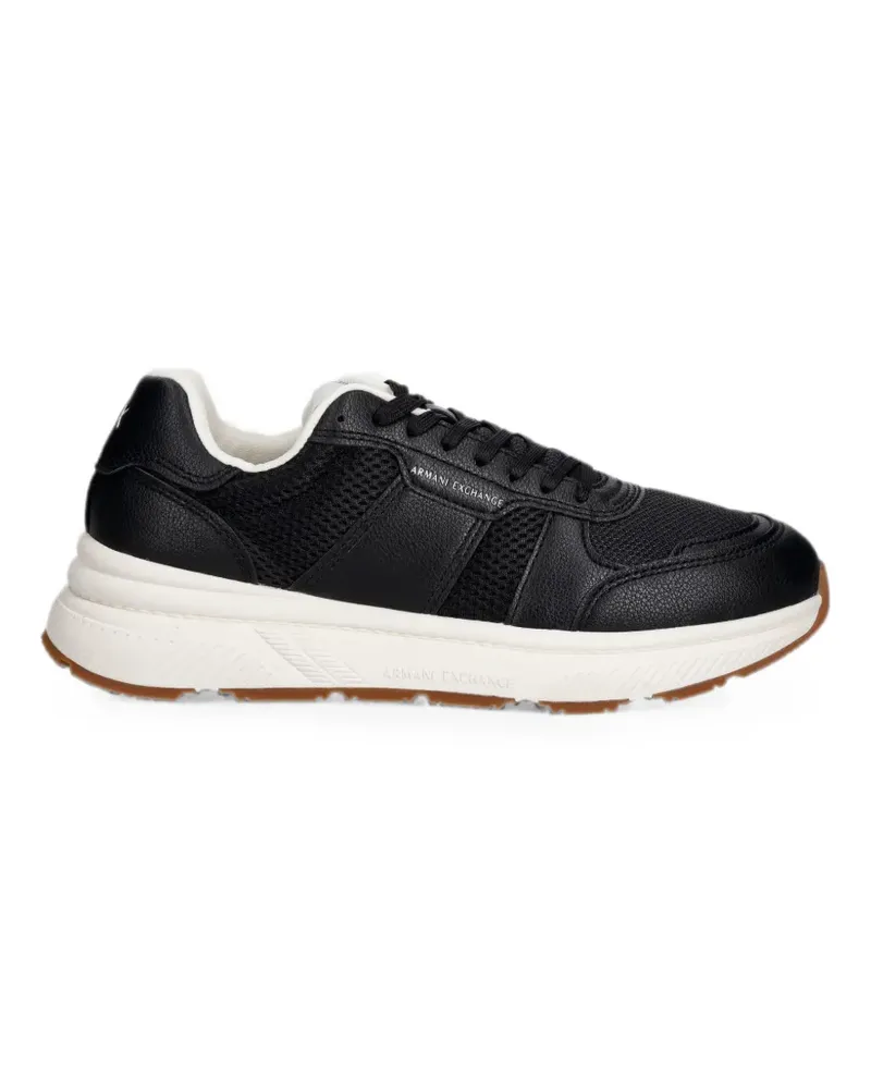 Armani Exchange logo-print panelled sneakers - Schwarz Schwarz