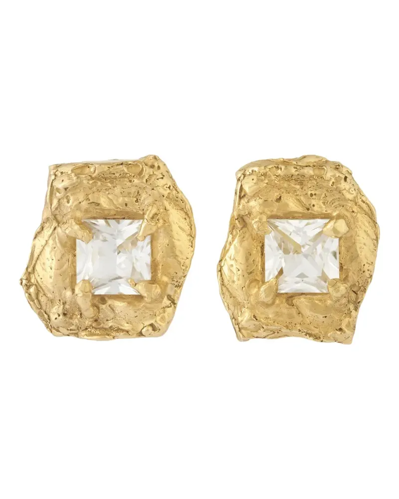 Loveness Lee Strukturierte Deti Ohrringe mit Saphir - Gold Gold