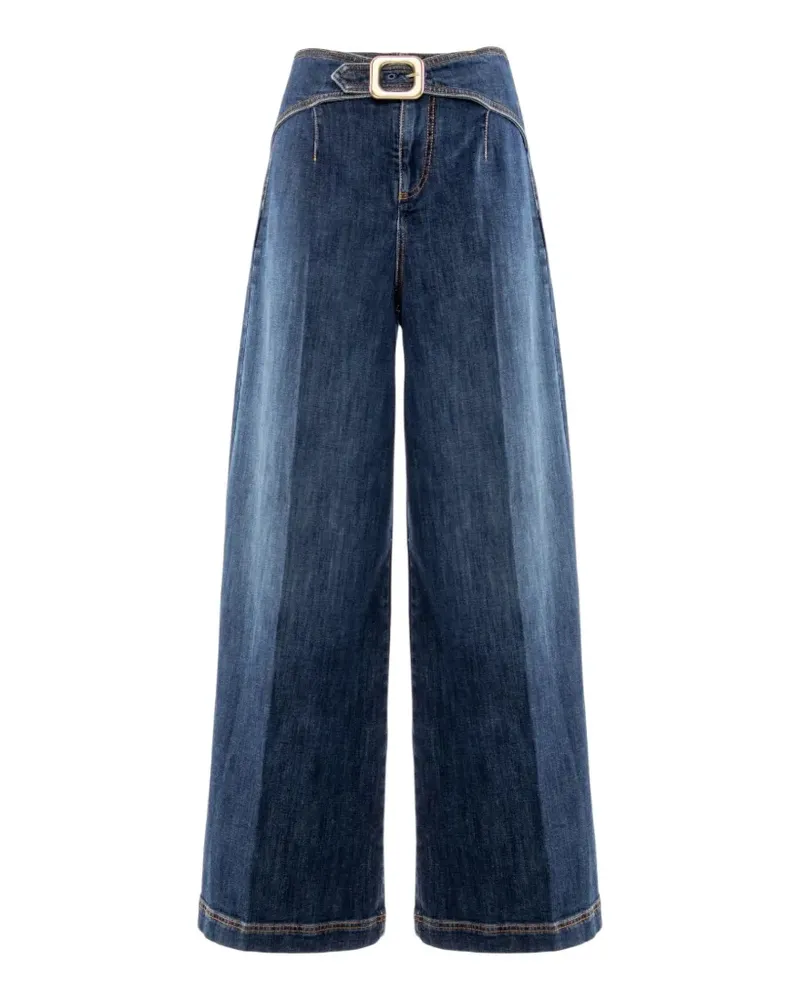 NENETTE Serra Wide-Leg-Jeans mit Schnalle - Blau Blau