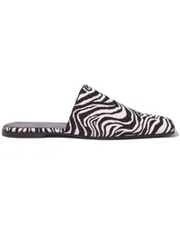 Proenza Schouler Trap Slipper aus Zebra-Jacquard Weiß