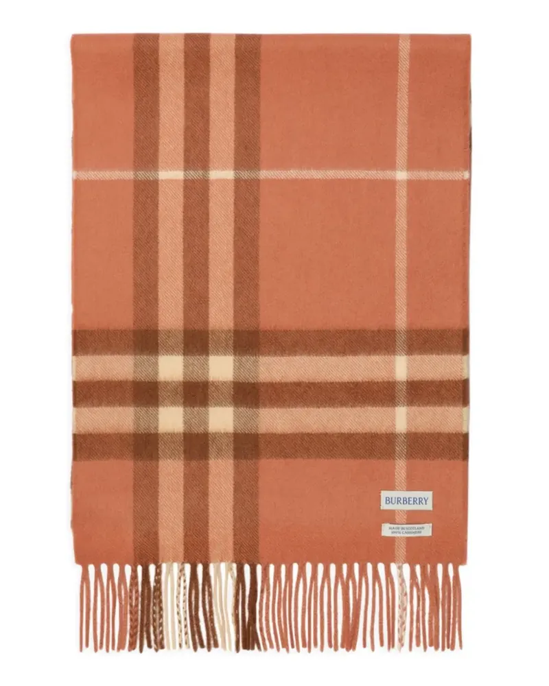 Burberry Schal aus Kaschmir mit Check - Orange Orange