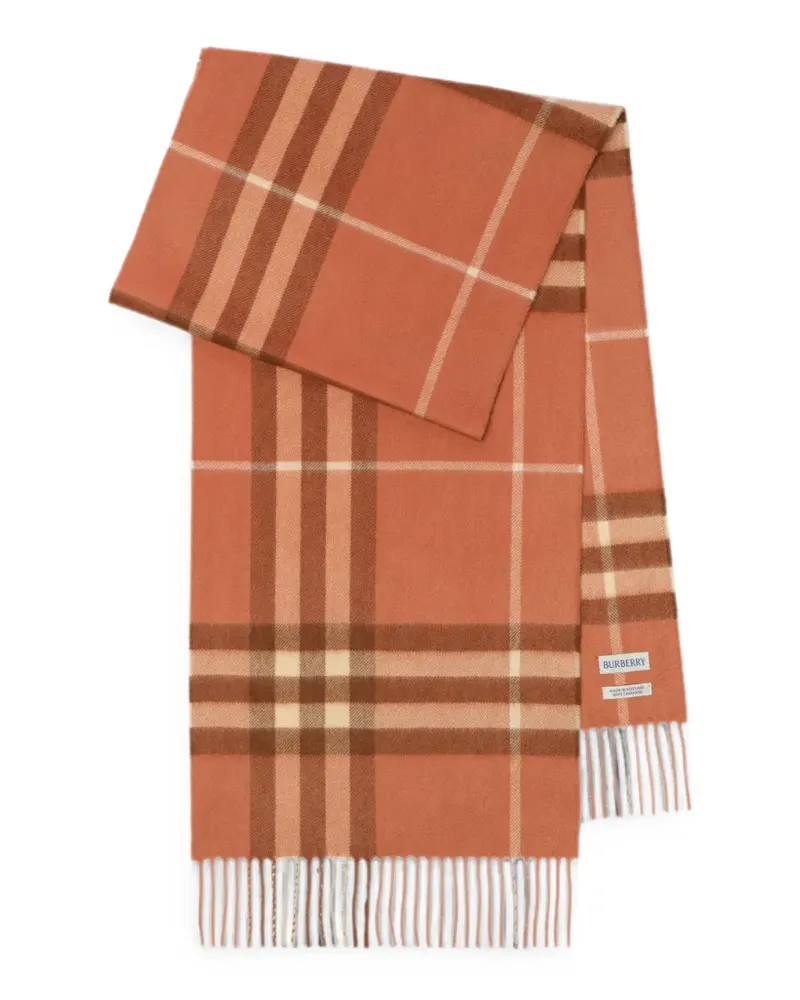 Burberry Check cashmere scarf - Orange Orange