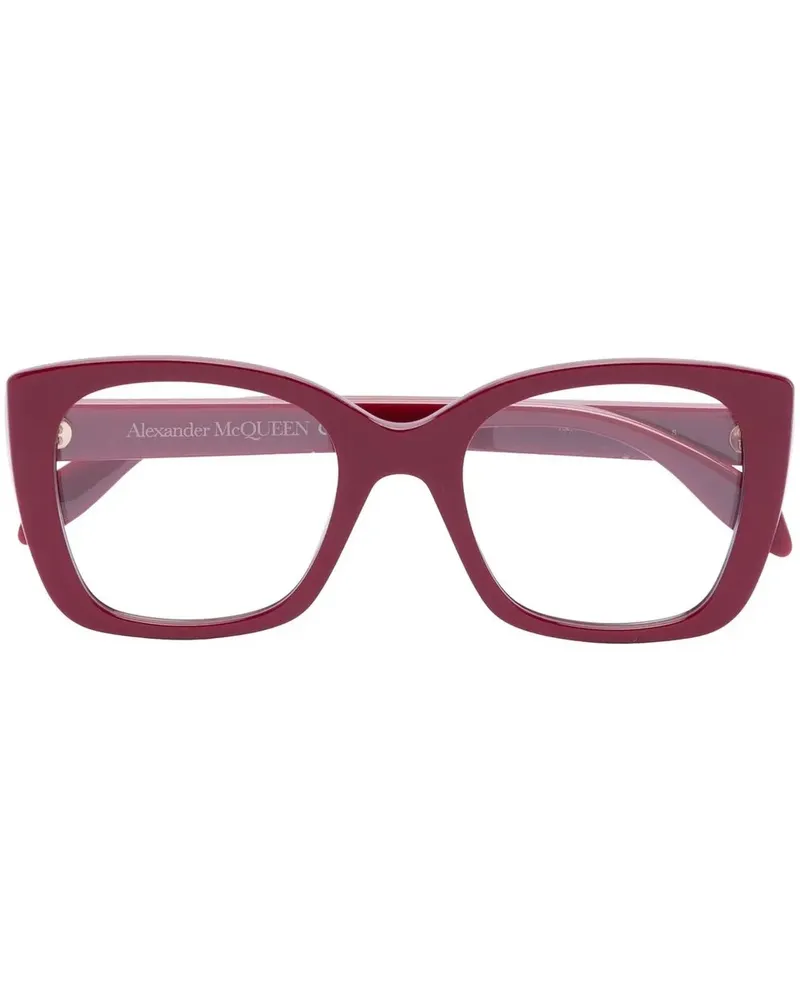 Alexander McQueen Sonnenbrille mit Oversized-Gestell - Rot Rot