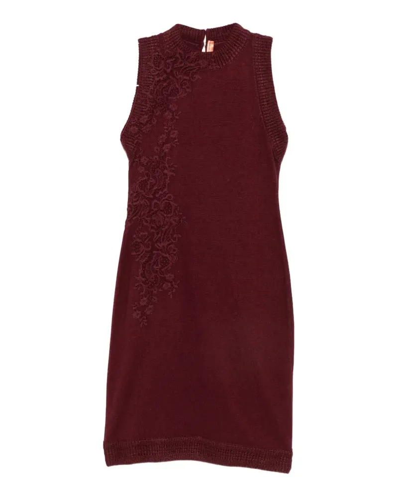 Ermanno Scervino lace-trimmed sleeveless mini dress - Rot Rot