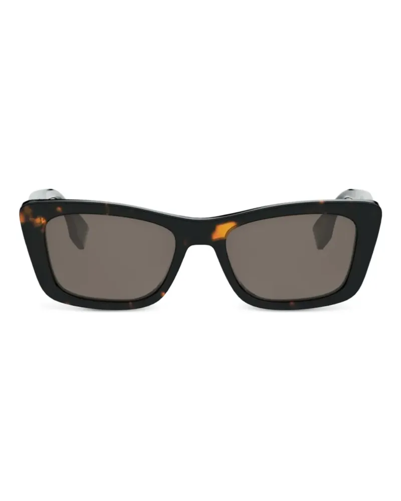 Fendi Sonnenbrille mit eckigem Gestell - Schwarz Schwarz