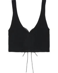 Cecilie Bahnsen Geripptes Cropped-Top Schwarz