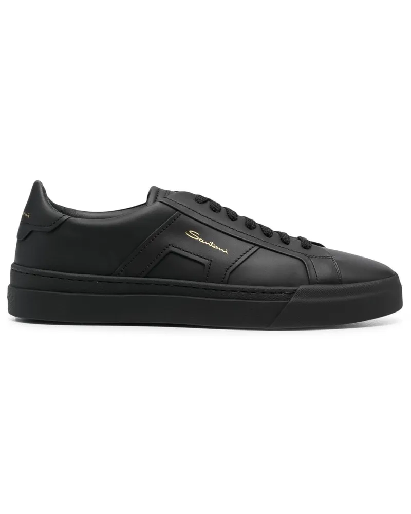 Santoni Sneakers mit Logo-Print - Schwarz Schwarz