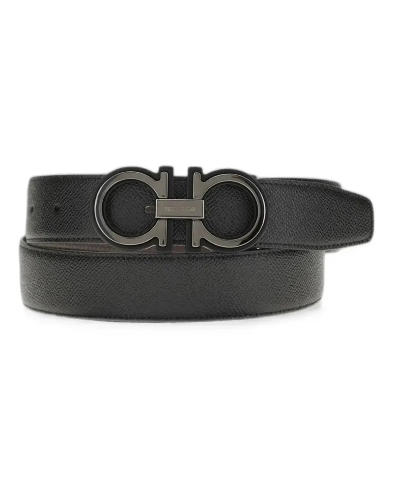 Ferragamo Gancini buckle leather belt - Schwarz Schwarz