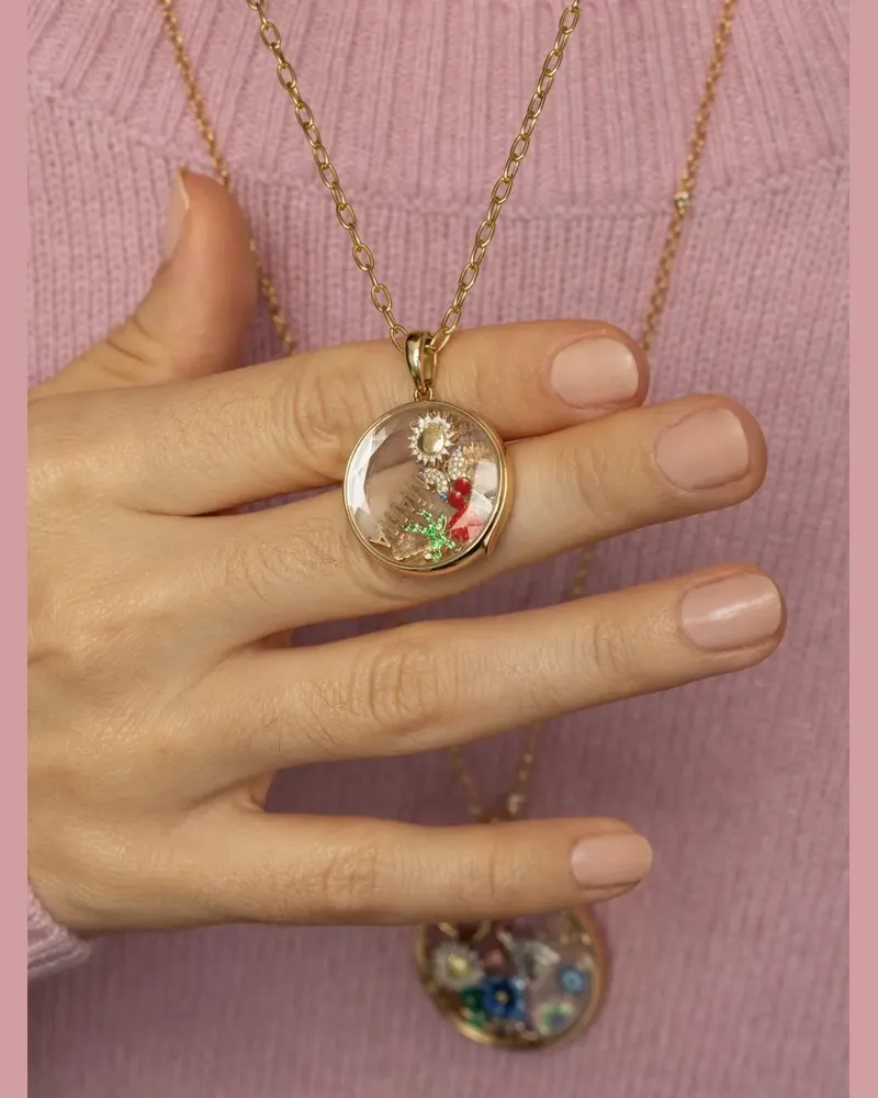 Loquet 18kt Palm Tree Gelbgoldhalskette Gold