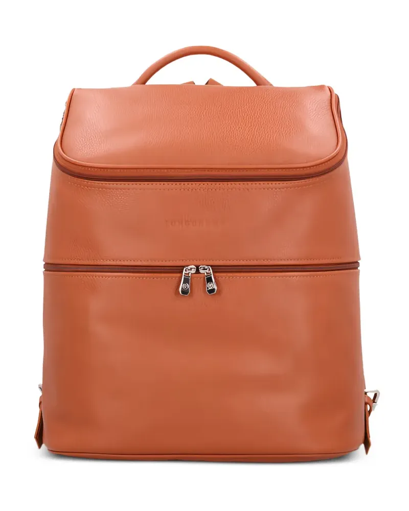 Longchamp Le Foulonné grained-leather backpack - Braun Braun