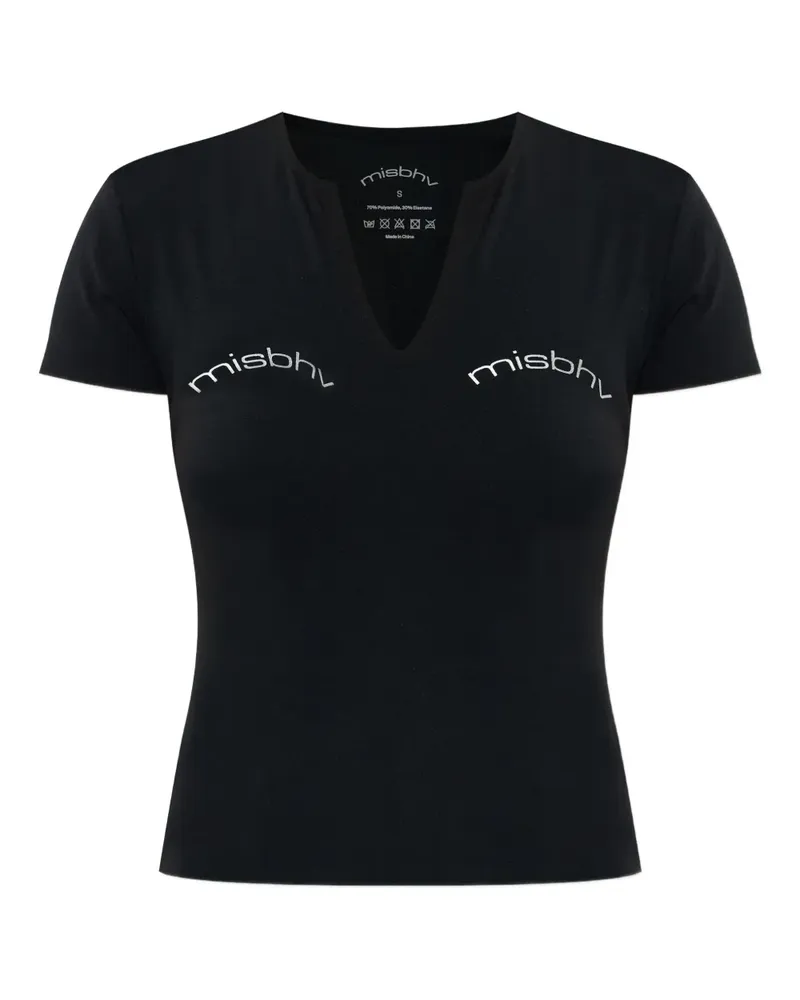 MISBHV T-Shirt mit V-Ausschnitt - Schwarz Schwarz