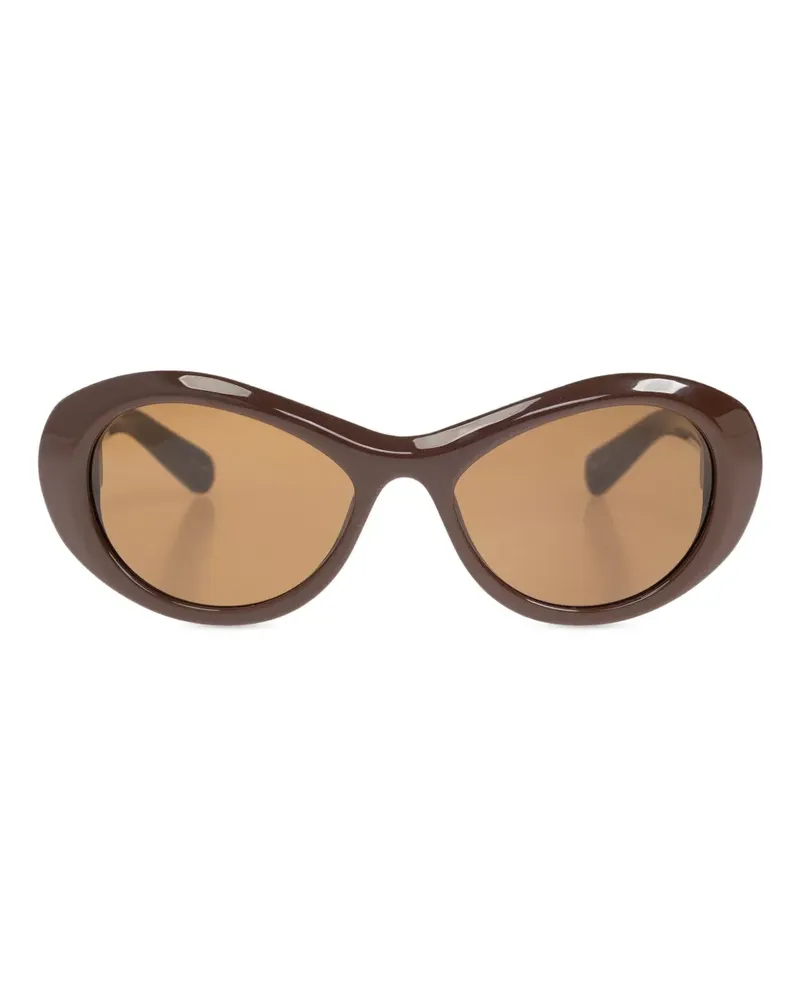 Jacquemus Sonnenbrille mit Logo-Print - Braun Braun