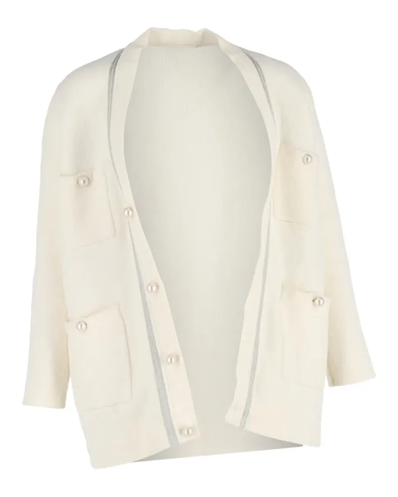 Sandro Aldy pearl-embellished cardigan - Nude Nude