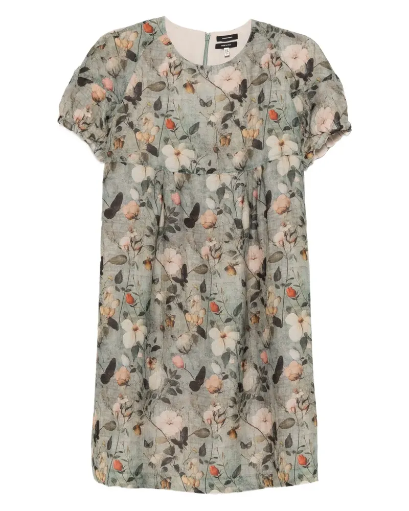 R13 Kleid mit Blumen-Print - Grün Grün