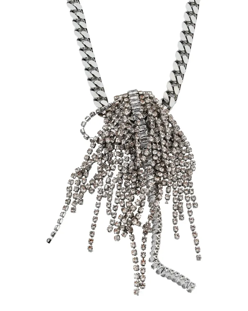 Anton Heunis crystal-fringe curb-chain necklace - Silber Silber