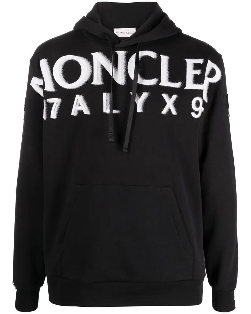 Moncler Hoodie mit Logo-Print Schwarz