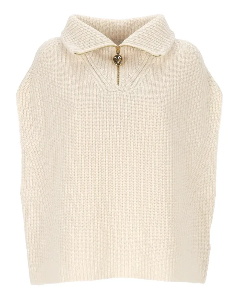 Joseph half-zip funnel-neck top - Nude Nude