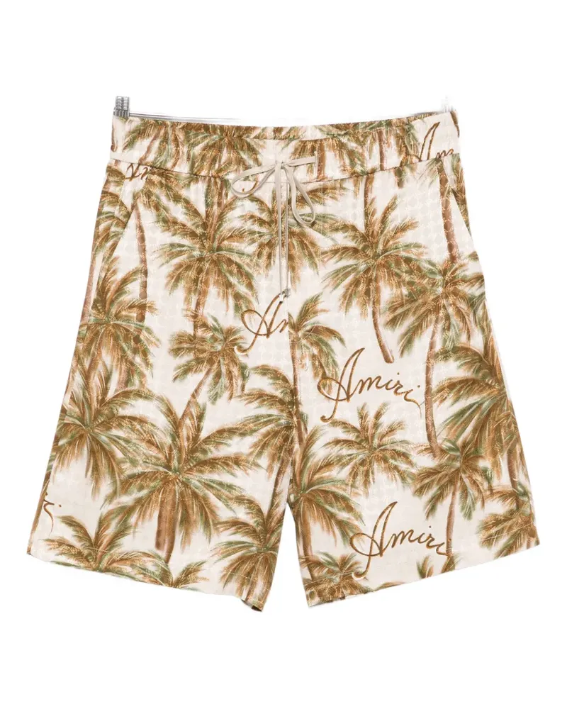 Amiri logo-print shorts - Nude Nude