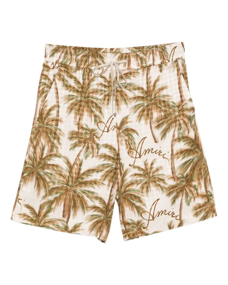 Amiri logo-print shorts - Nude Nude