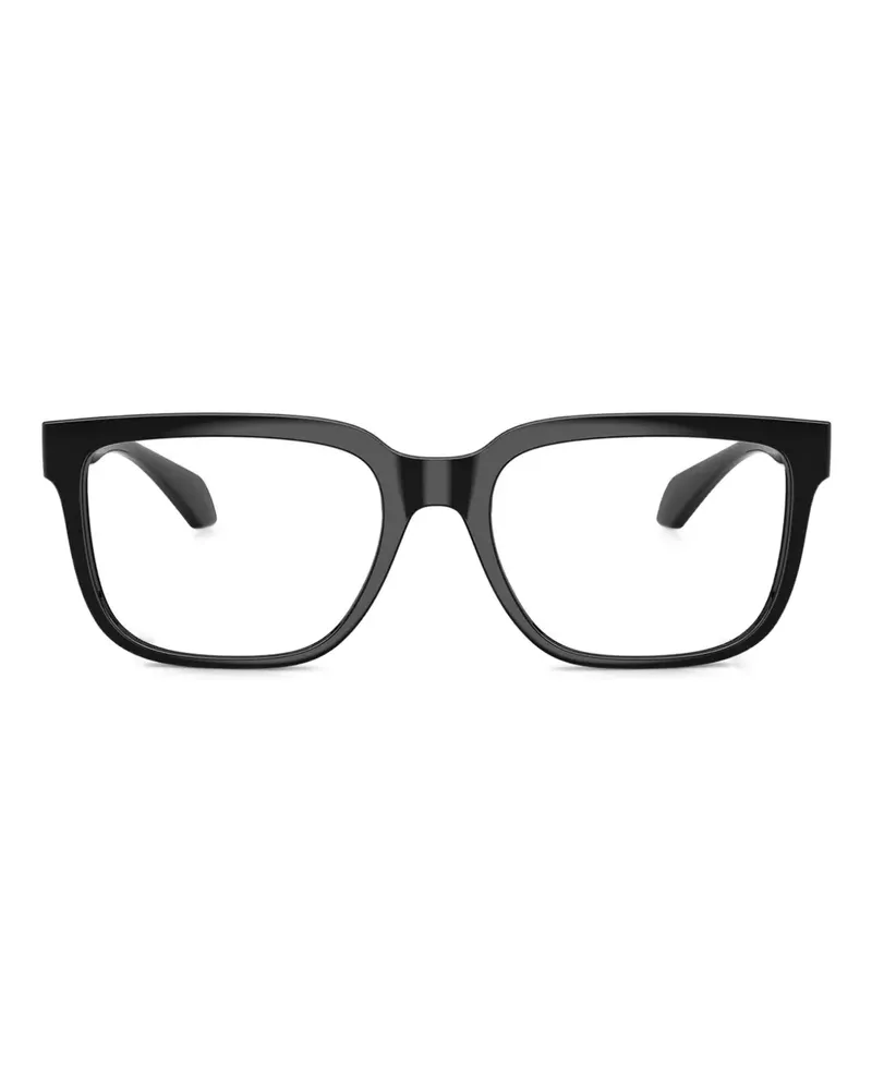 Versace Eckige Brille mit Medusa-Verzierung - Schwarz Schwarz