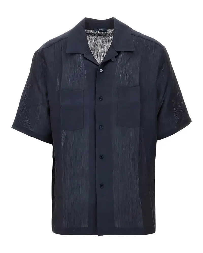 Herno Leinenhemd mit Brusttasche - Blau Blau