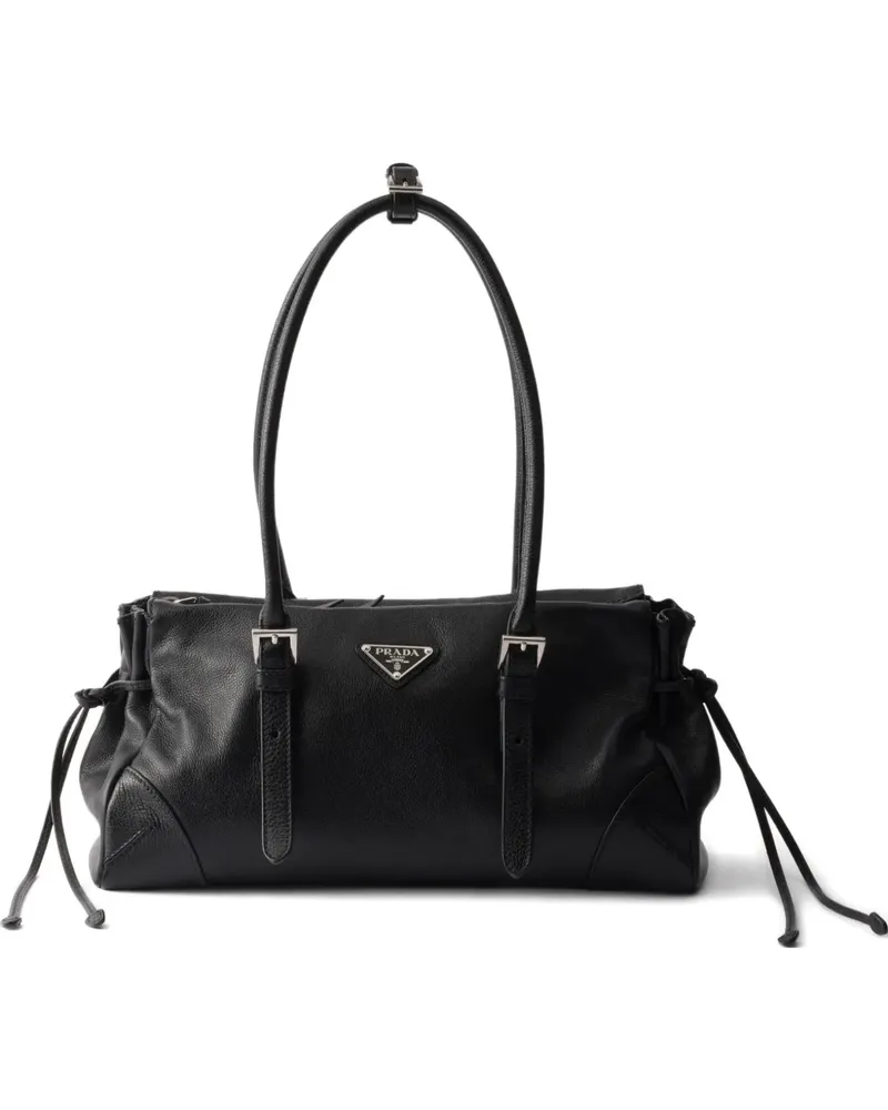 Prada Mittelgroße Tote Bag mit Triangel-Logo - Schwarz Schwarz