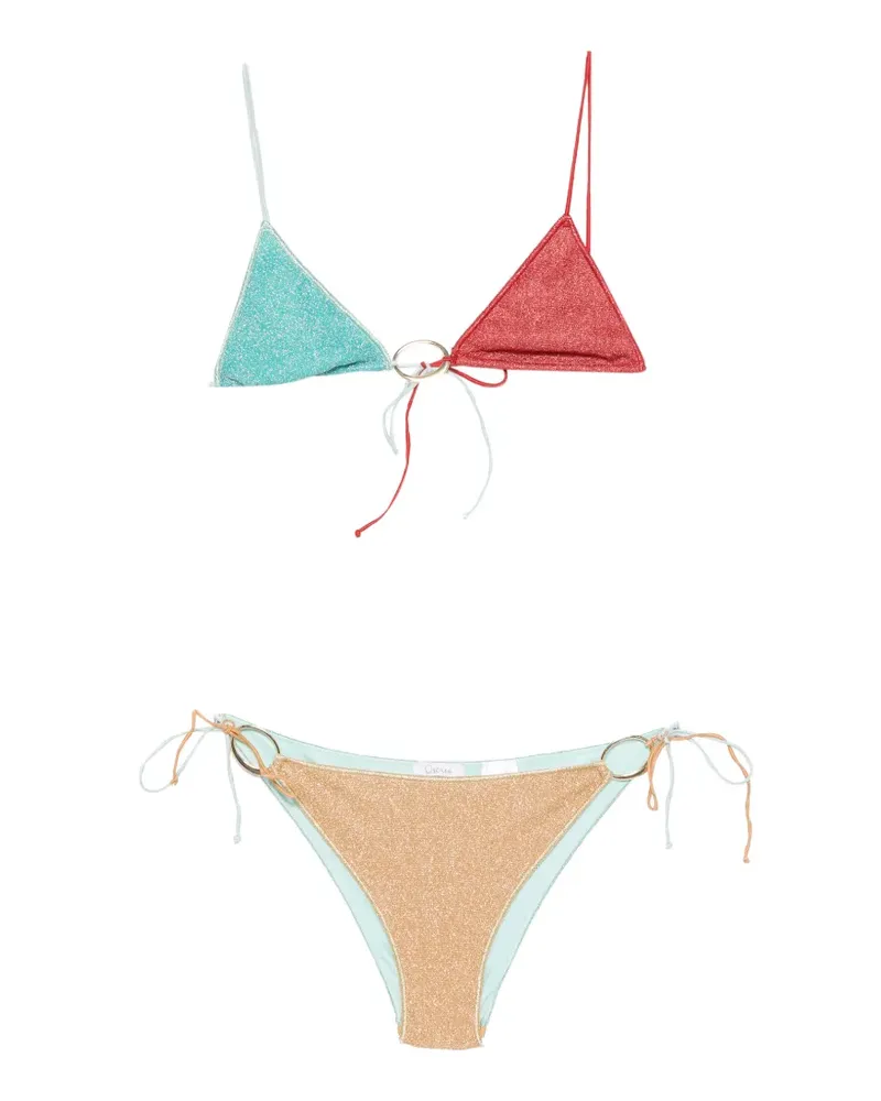 Oséree glitter-effect ring-detail bikini - Blau Blau