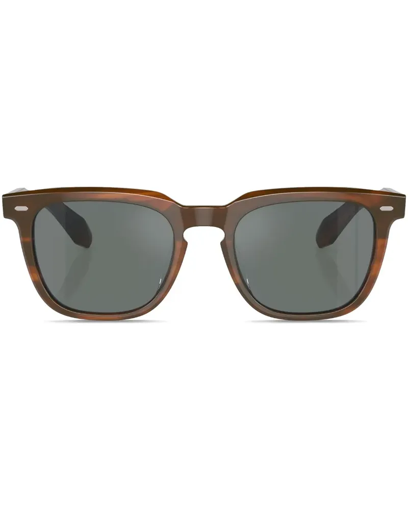 Oliver Peoples N.06 Sonnenbrille mit eckigem Gestell - Braun Braun