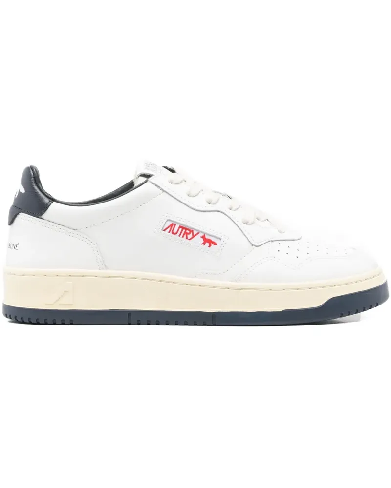 Kitsuné logo-patch sneakers - Weiß Weiß