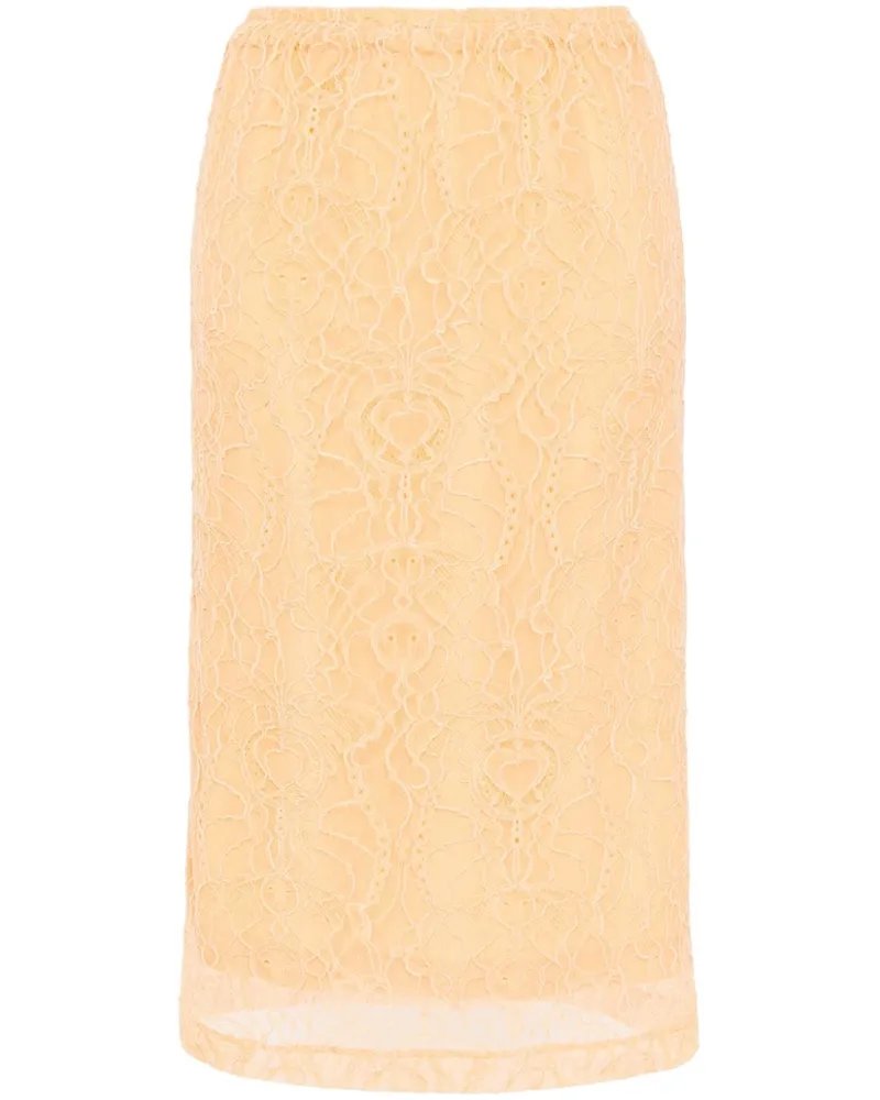 Fabiana Filippi T-Shirt in Mesh-Optik - Orange Orange