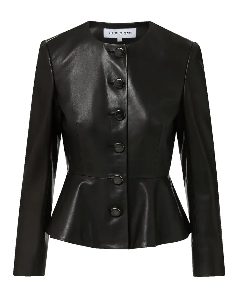 Veronica Beard Quinn peplum leather jacket - Schwarz Schwarz