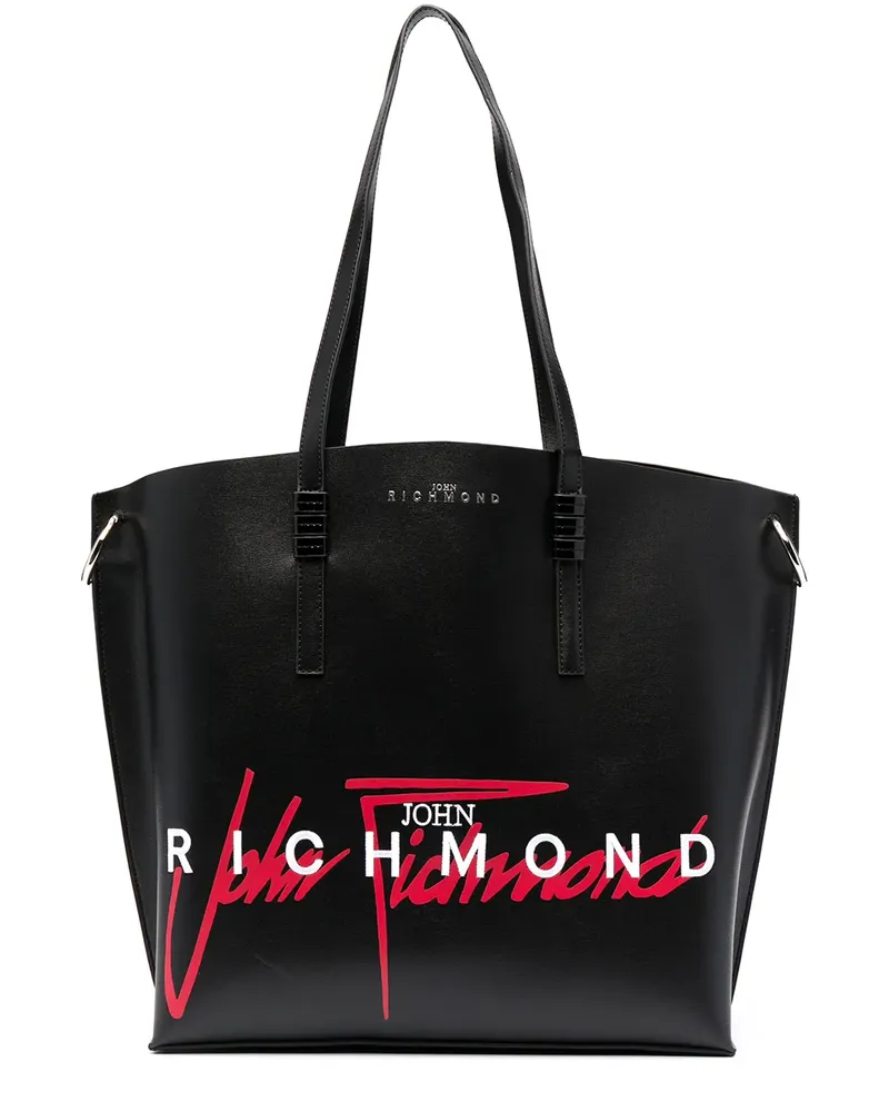 John Richmond Kalispil Shopper mit Logo-Print - Schwarz Schwarz