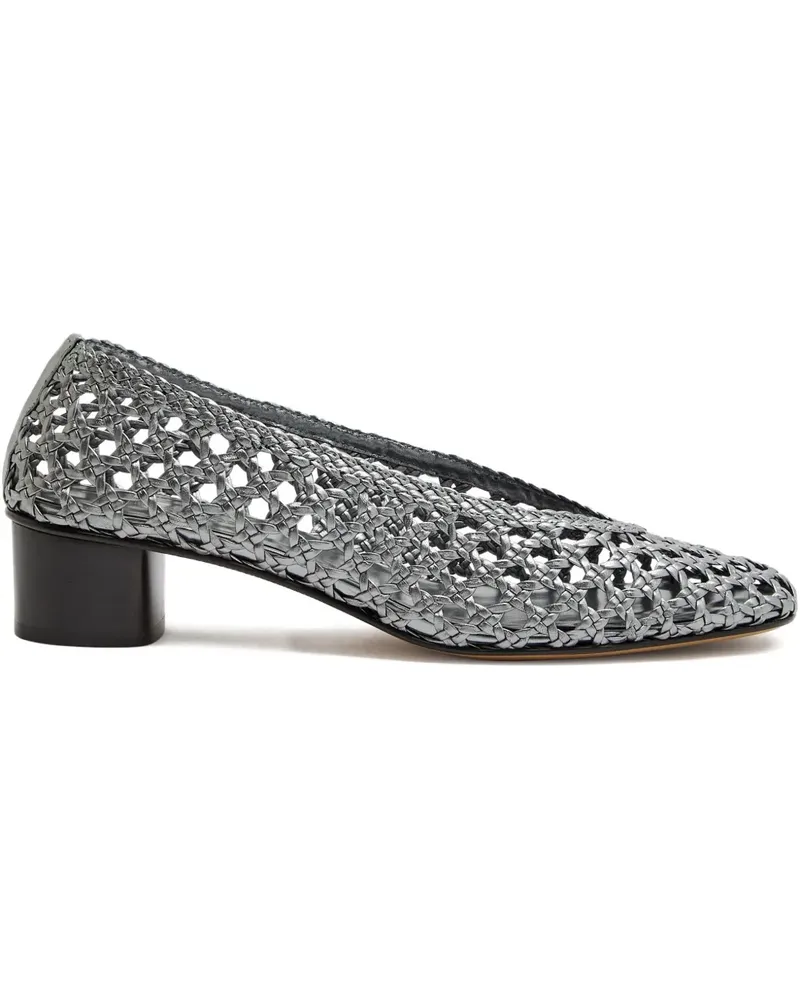 Le Monde Béryl Pumps aus gewebtem Leder 40mm - Silber Silber
