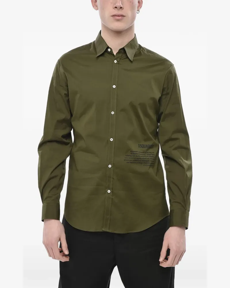 Dsquared2 logo-print long-sleeve shirt - Grün Grün