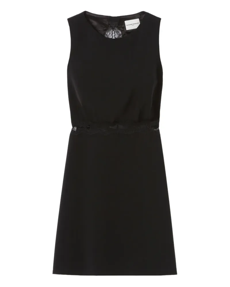 Claudie Pierlot Ärmelloses Kleid mit Spitzendetail - Schwarz Schwarz