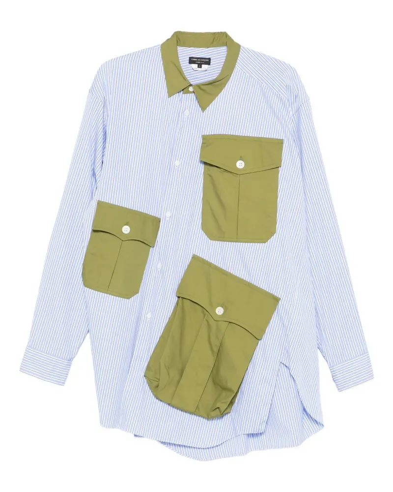 Comme des Garçons Hemd mit Kontrasteinsätzen - Blau Blau