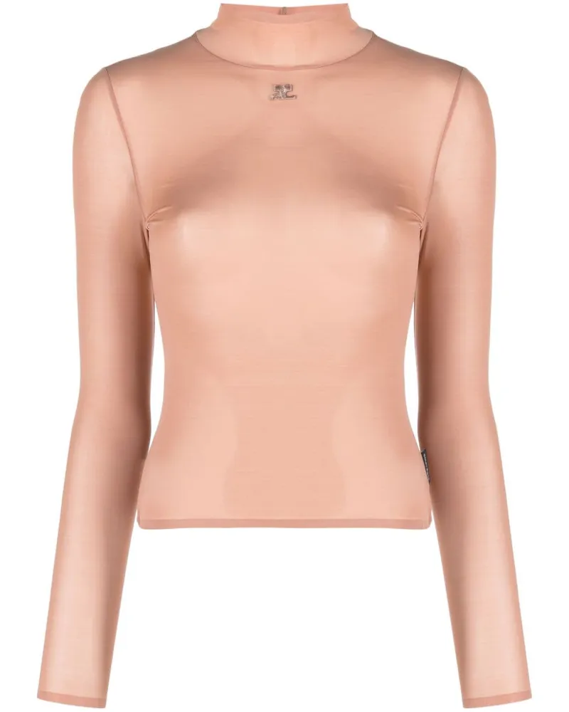 Courrèges Sweatshirt mit Logo-Patch - Rosa Rosa