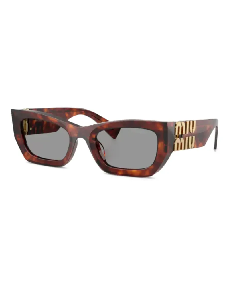 Miu Miu Sonnenbrille mit Logo - Braun Braun