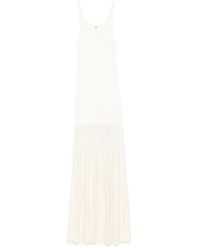 Totême Maxikleid mit Kontrasteinsatz - Weiß Weiß