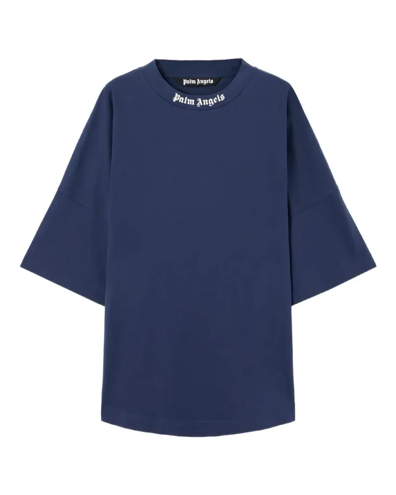 Palm Angels T-Shirt mit rundem Ausschnitt - Blau Blau