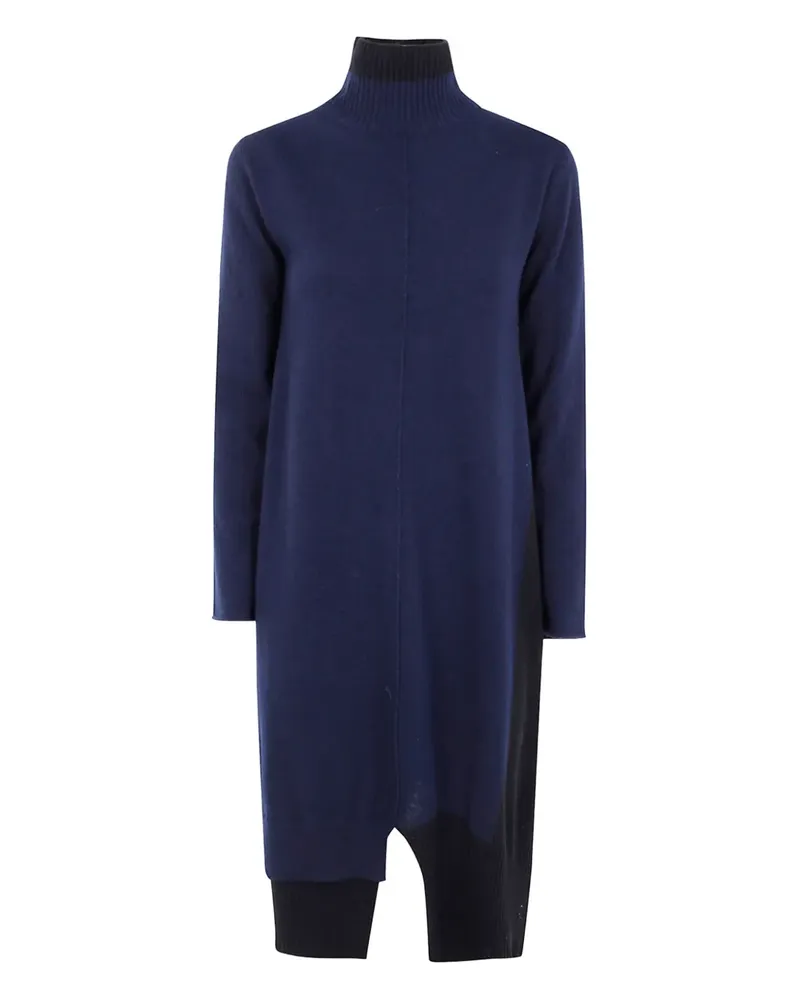 Pier Antonio Gaspari colourblock roll-neck mini dress - Blau Blau