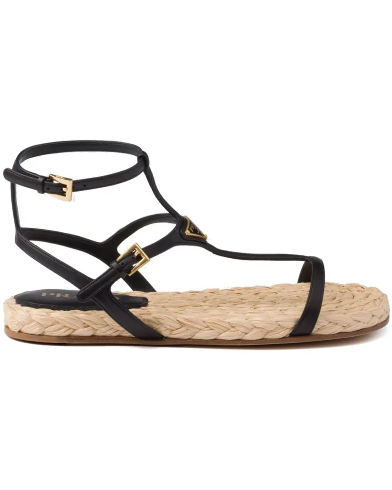 Prada Sandalen mit Triangel-Logo - Schwarz Schwarz