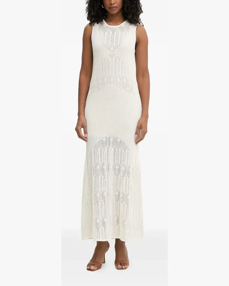 Liu Jo Geripptes Maxikleid aus Pointelle-Strick - Nude Nude