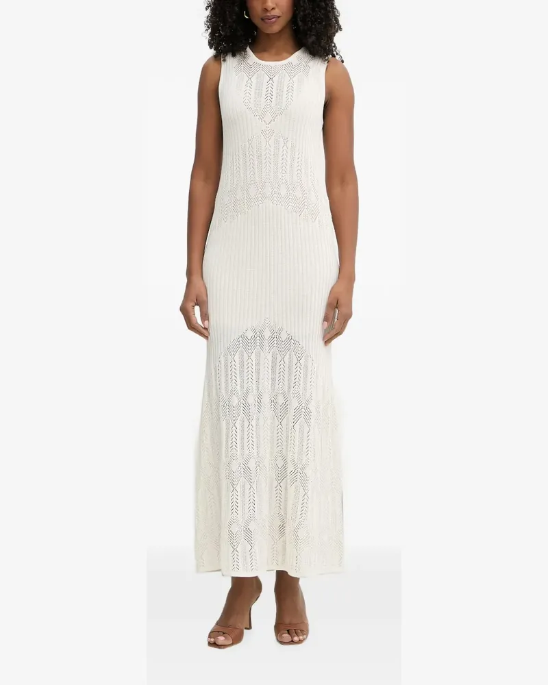 Liu Jo pointelle-knit ribbed maxi dress - Nude Nude