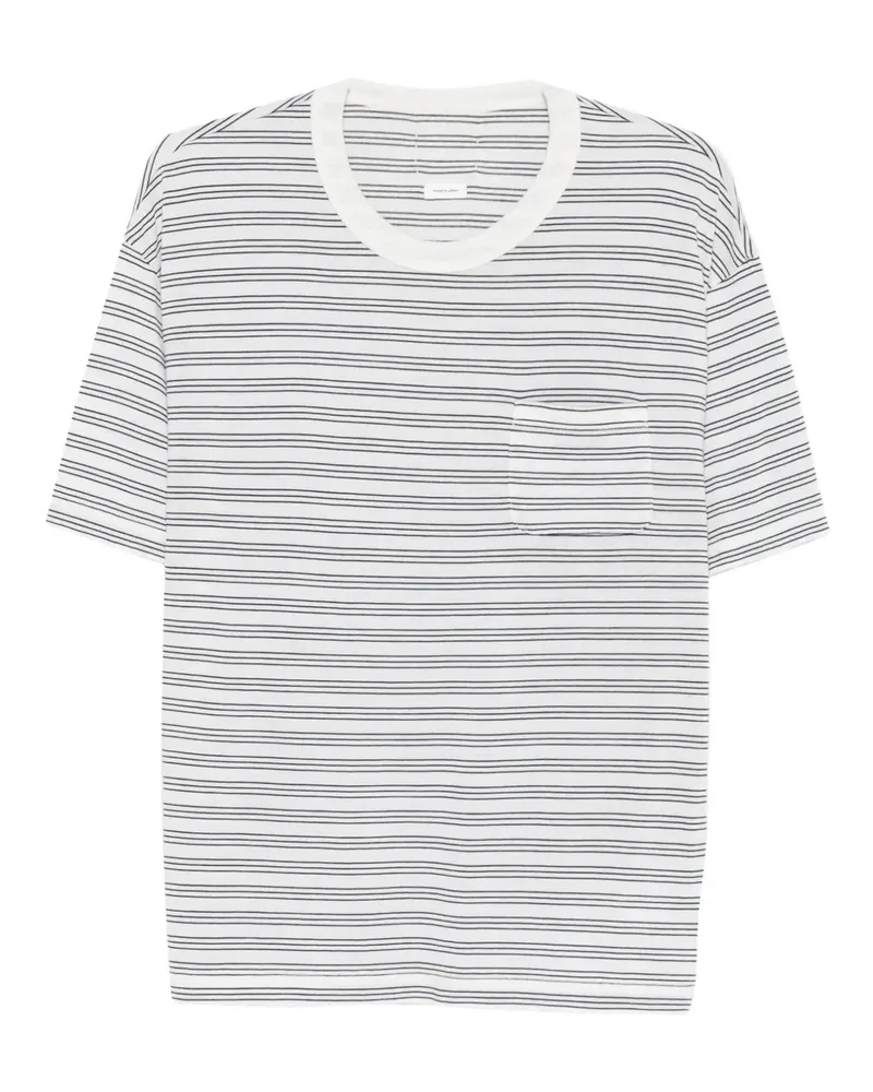 Visvim Gestreiftes T-Shirt - Weiß Weiß