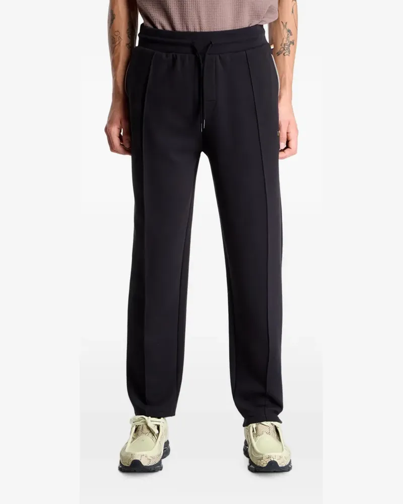 HUGO BOSS interlock-cotton-blend tracksuit bottoms with metallic logo - Schwarz Schwarz