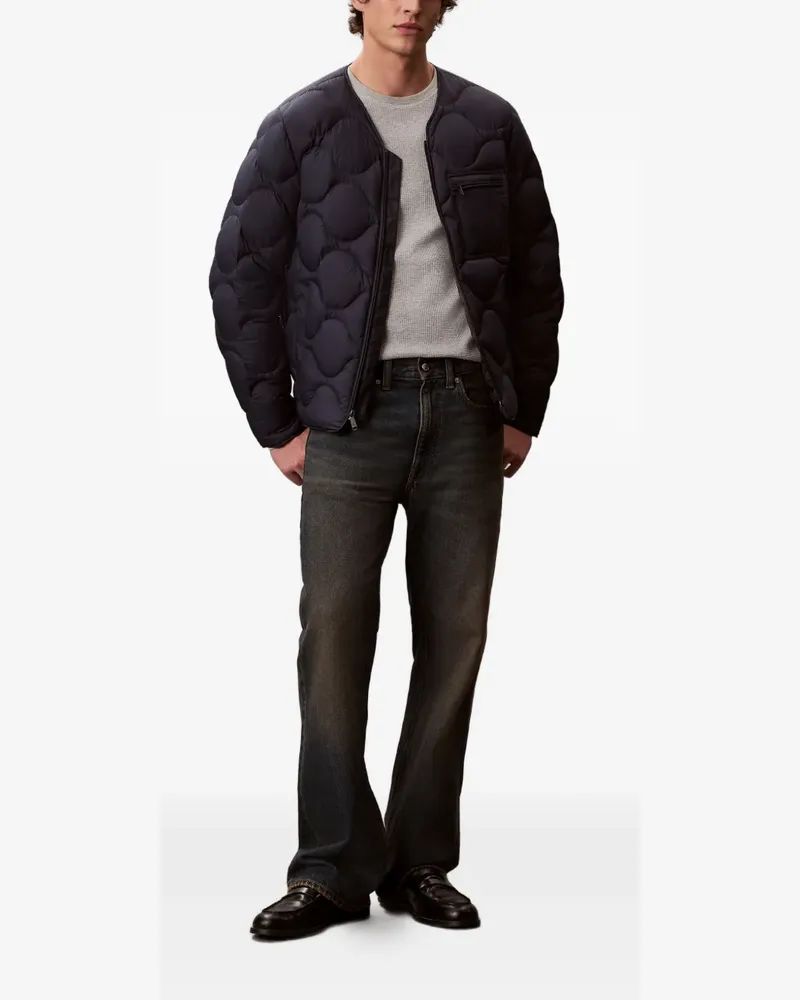 Calvin Klein quilted-finish zip-up jacket - Blau Blau