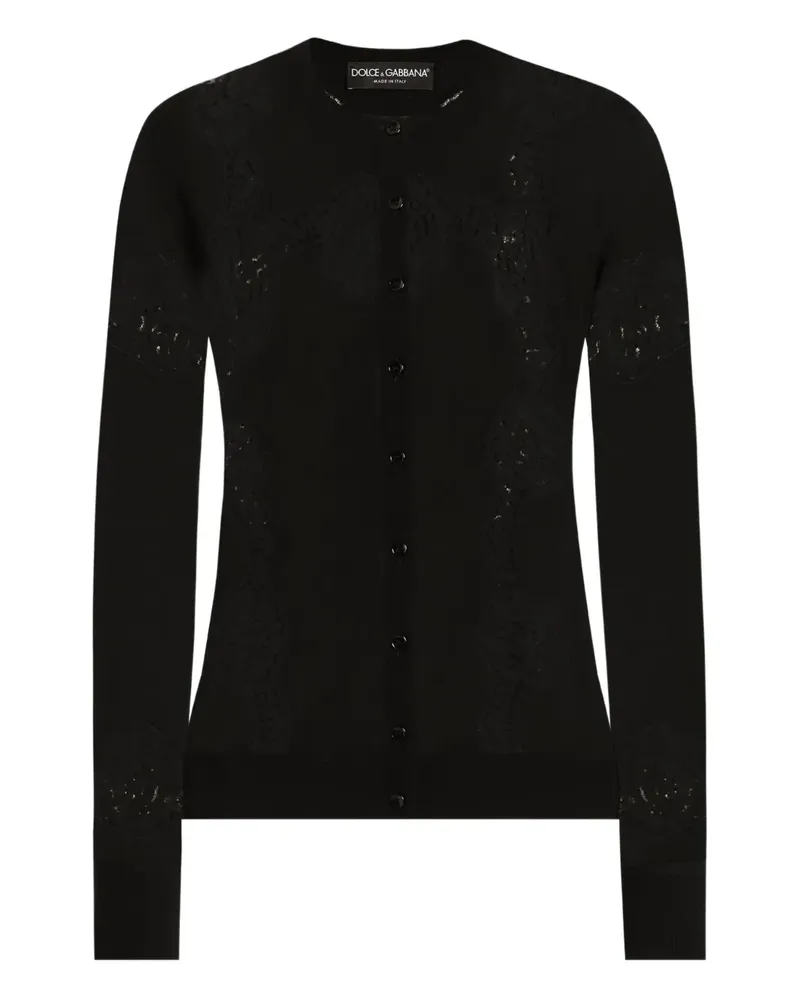 Dolce & Gabbana Cardigan mit Spitzeneinsätzen - Schwarz Schwarz