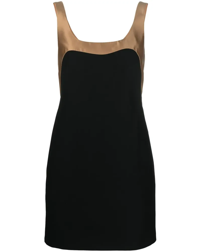 Valentino Garavani Seidenkleid in Colour-Block-Optik - Schwarz Schwarz